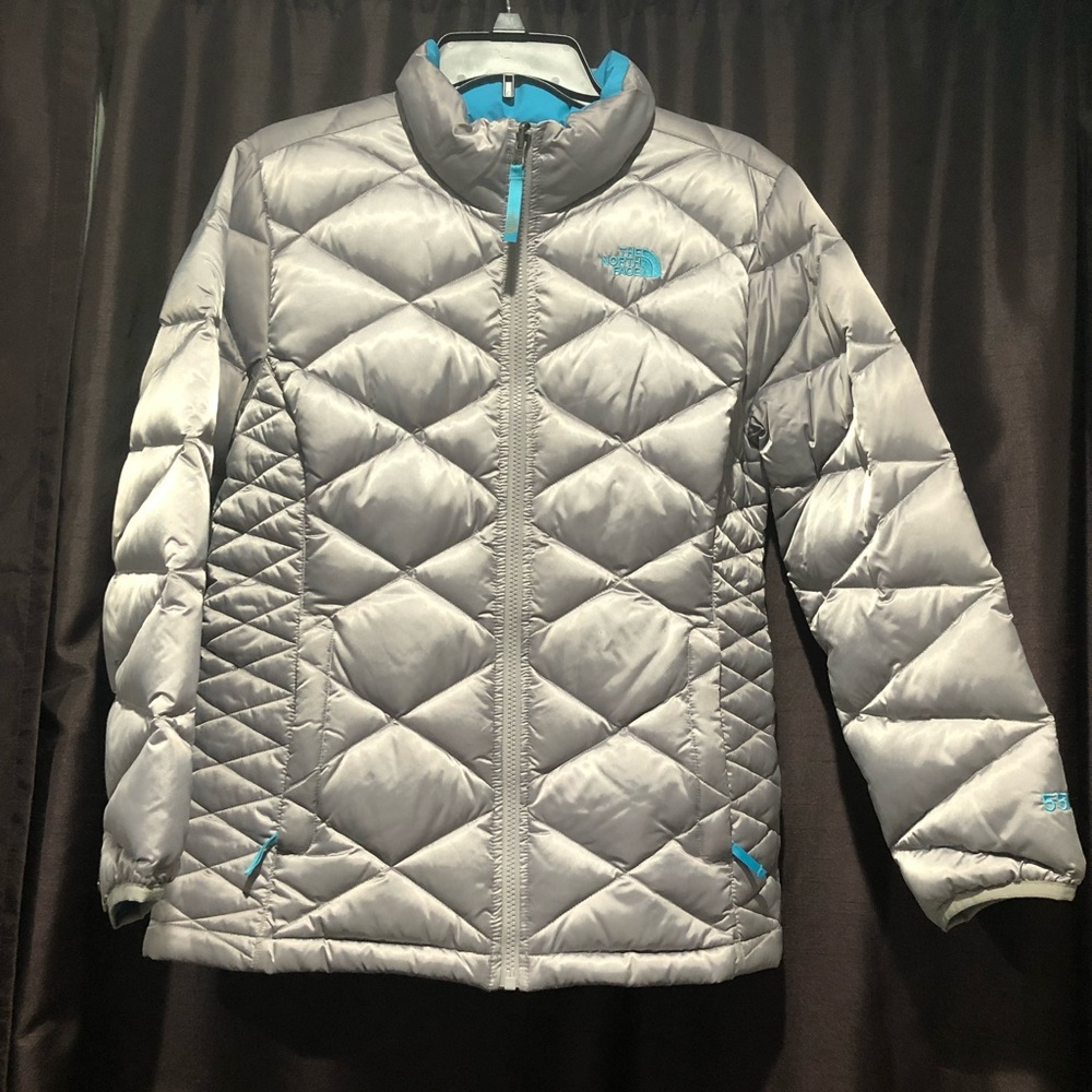 The North Face Kids Silver and Blue Puffer Jacket